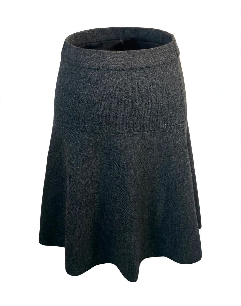 Tahari Gray Sweater Knit Pull-On A-Line Skirt Women's S